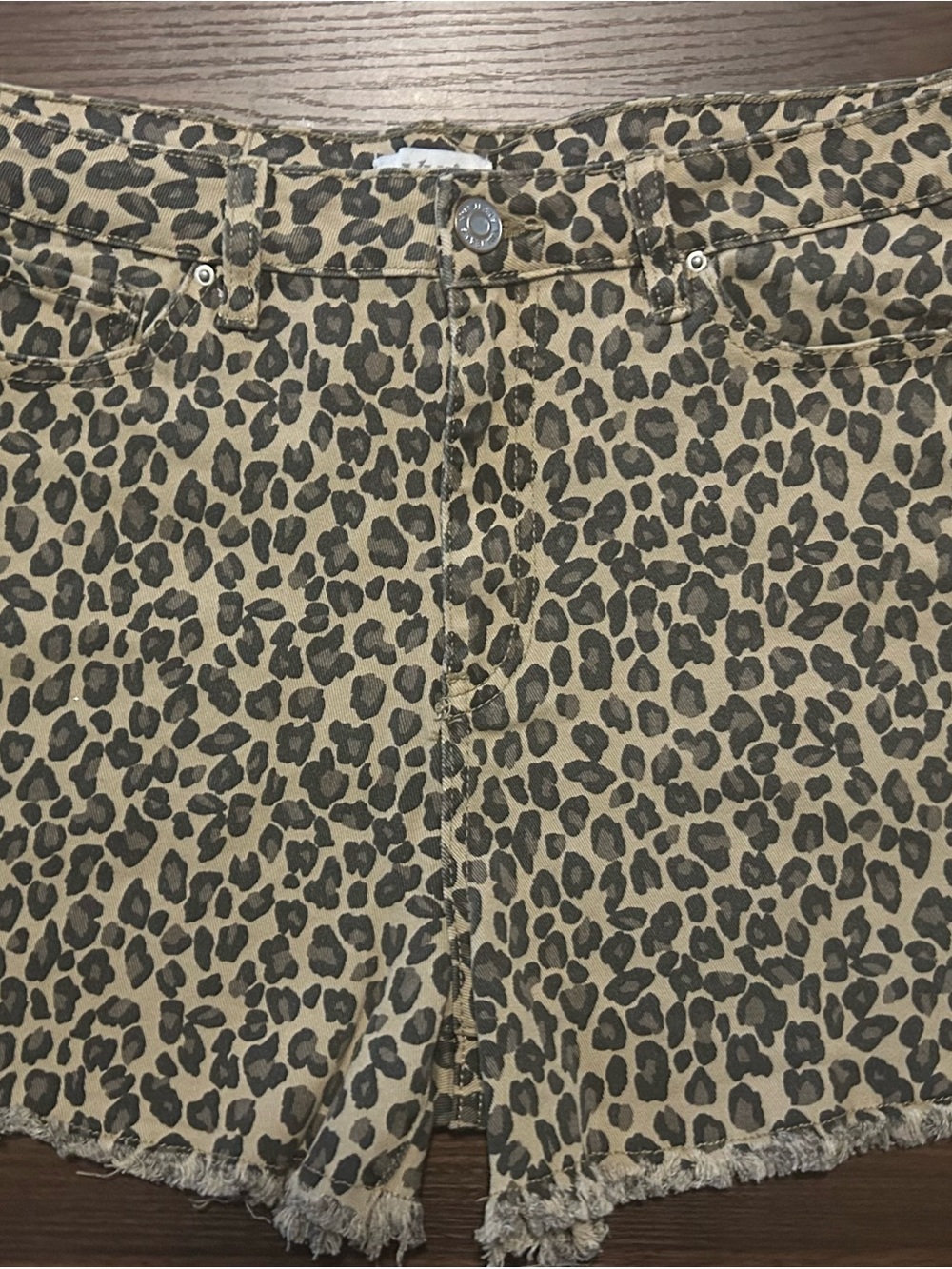 YMI Leopard Print Jean Shorts 13/31